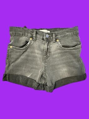 Pre-Loved Levis Girls Size 12 Black Girlfriend Shorts